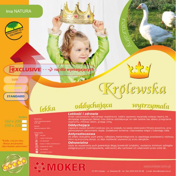 Kołdra Naturalna Puchowa Królewska Biała -  Lekka LETNIA 160 x 200