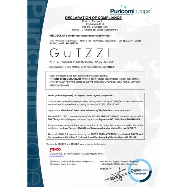 Stacja filtracji molekularnej wody Puricom Gutzzi