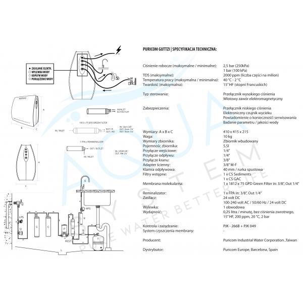 Stacja filtracji molekularnej wody Puricom Gutzzi